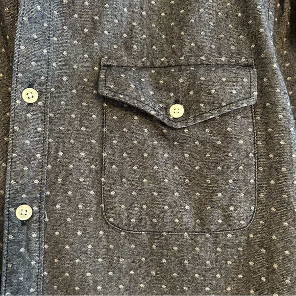 American Eagle Men's Classic Fit 100% cotton flannel Gray with white dots Large - Picture 4 of 6